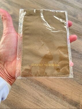 NEW David Yurman Tan Suede Travel square jewelry polishing dust cloth
